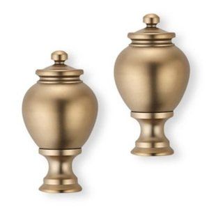Cambria Warm Gold Apothecary Curtain Finials Set of 2 NEW